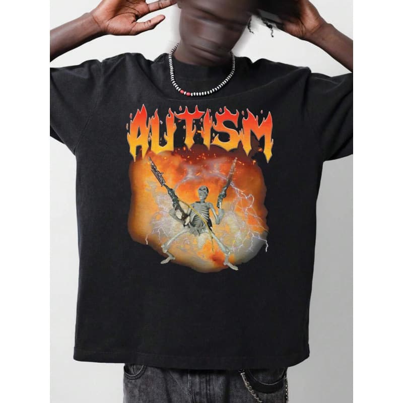Cross-border Exclusive Pure Cotton Dauomo Skull & Plus Size Men Short Sleeve Casual
