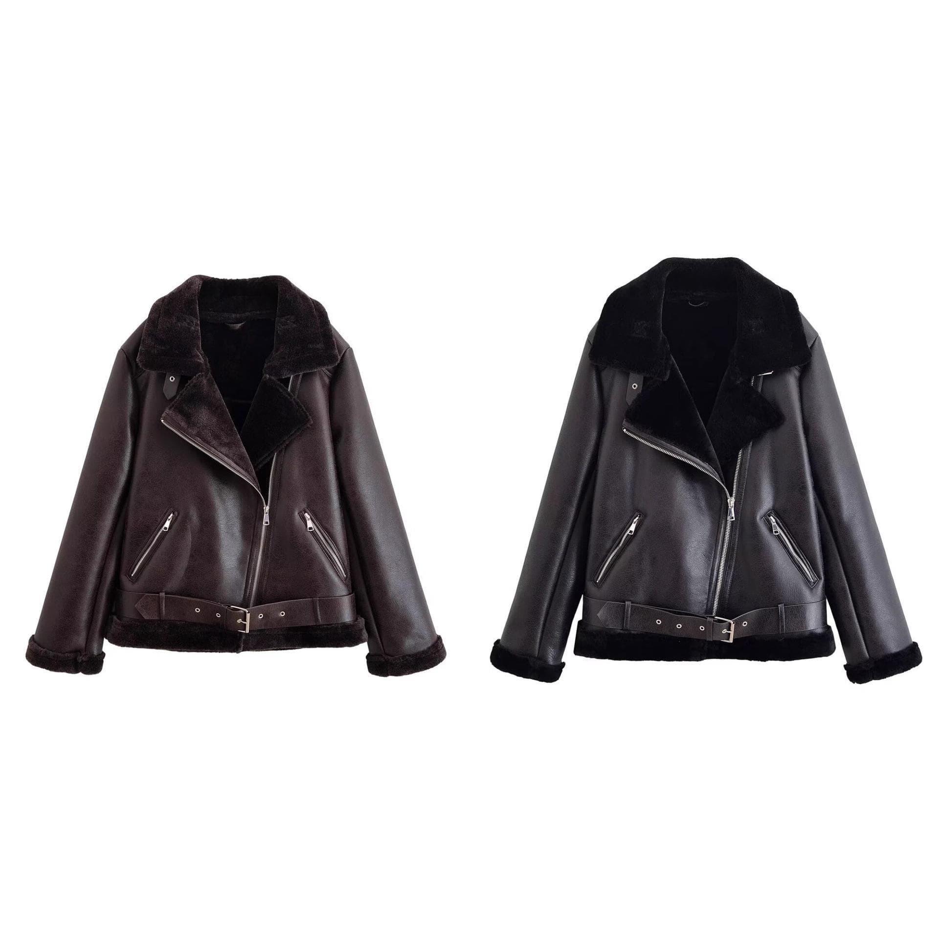 European and American style zipper foreign trade women's fur integrated cross-border jacket coat women's autumn and winter accessories cross-border