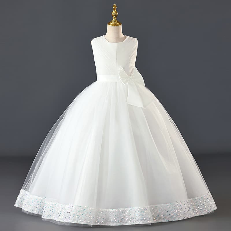 Children's Formal Dress Cross-Border Foreign Trade Kids Clothing Long Princess Dress Flower Girl Wedding Dress Piano Performance Dress Girls' Dress
