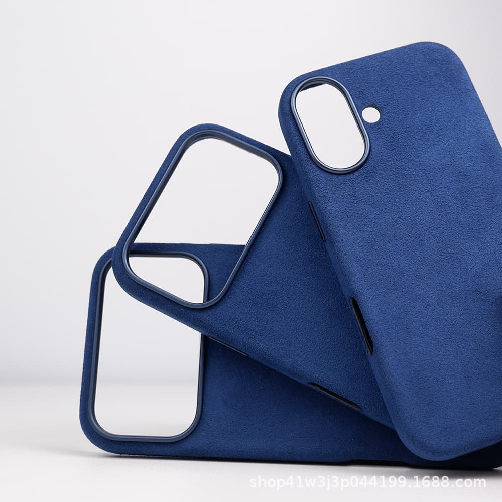 Alcantara Phone Case for iPhone 17 18 Pro Max, Alcantara Magnetic Full Coverage with Optional AI Button