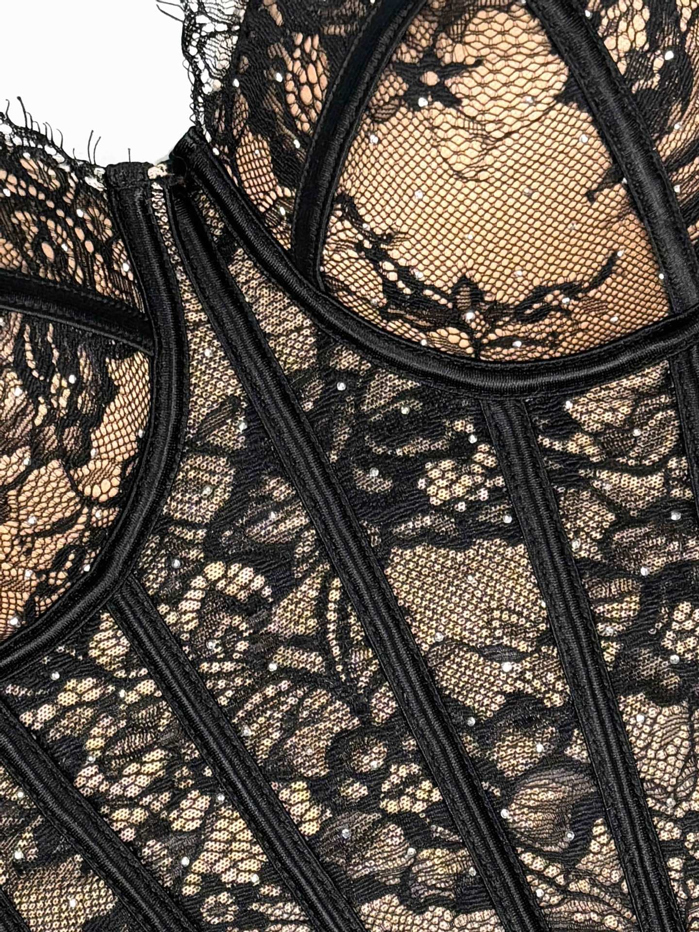 New Sexy Lace Camisole for Women, Shapewear Corset Top with Push-Up Bra, Boned Bustier
