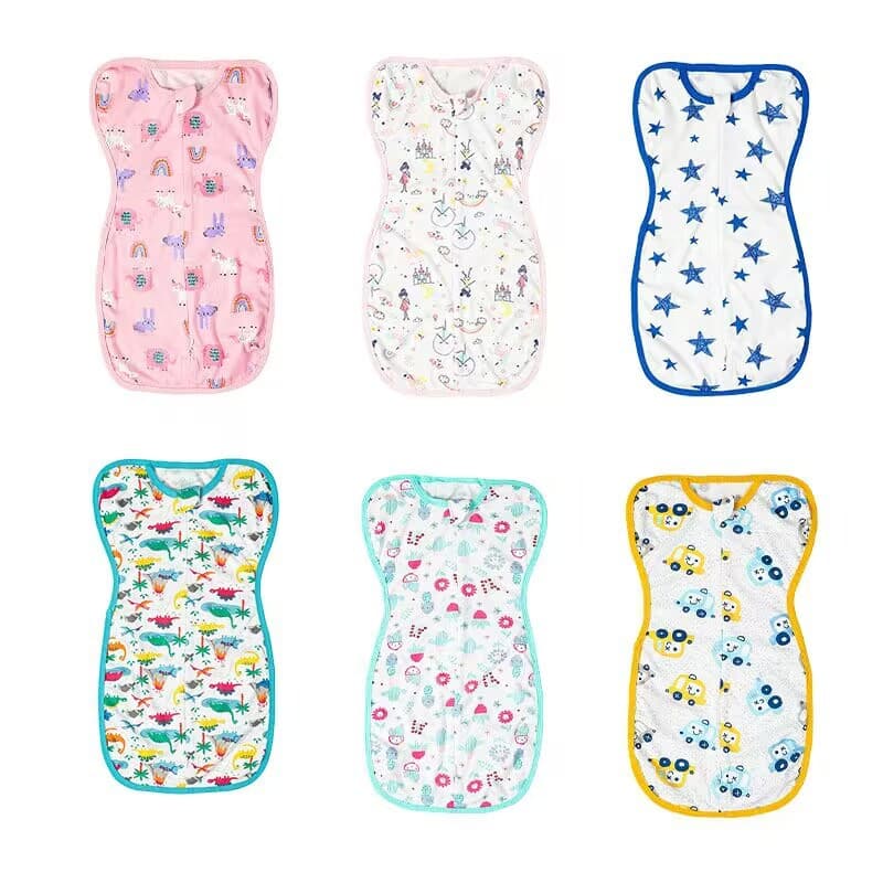 Newborn Baby Sleep Sack Summer Thin Swaddle Wrap Zipper Style Sleeping Bag for Hospital
