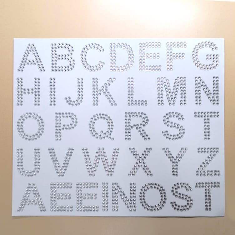 New large rhinestone letter stickers, 4cm rhinestone English letter stickers, number rhinestone stickers