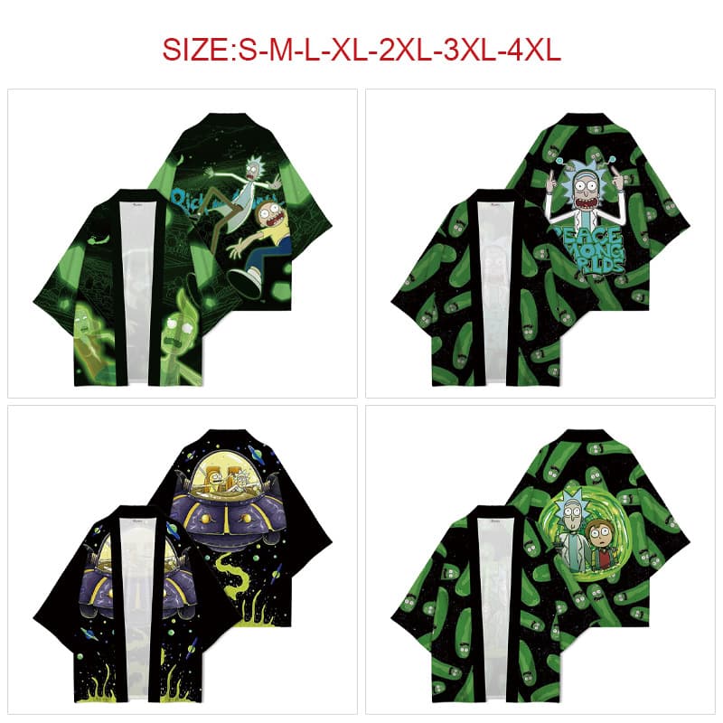 Rick and Morty anime hot-selling quick-drying and wrinkle-resistant retro kimono colorful printed COSPLAY cardigan gi