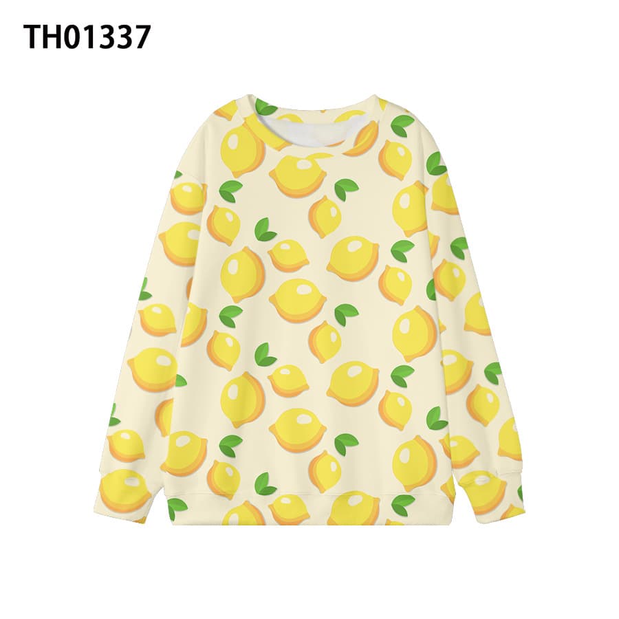 Amazon Cross-border Fruit Colorful Series Pattern Crew Neck Sweatshirt Direct Source
