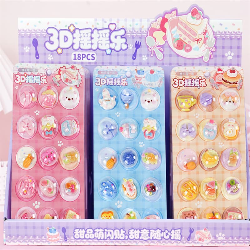 New Velvet Sweetheart Shake Flash Sticker 3D Resin Sticker DIY Decorative Sticker Kindergarten Gift Reward Sticker Wholesale