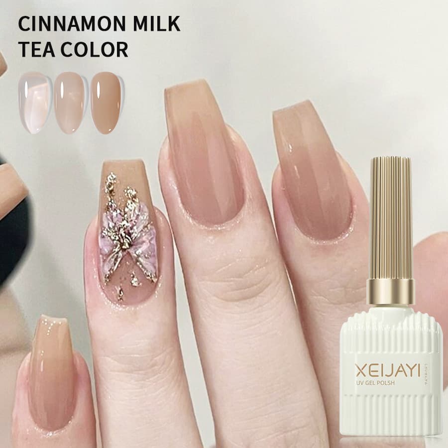 Nail Art Gel Polish Ice Transparent Tea Nude Texture Color Painting Basic Versatile Phototherapy Nail Gel for Nail Salon Use