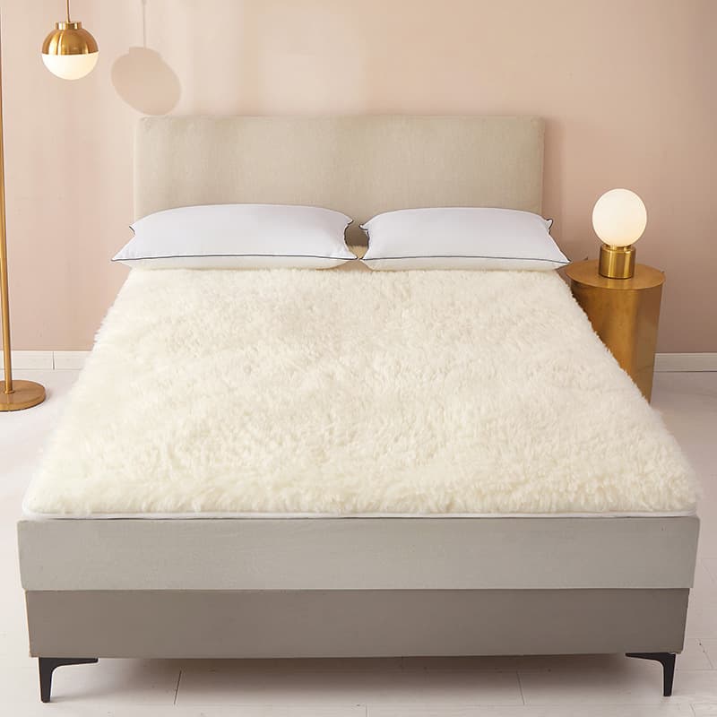 Authentic 100% Australian wool mattress, thickened long-pile warm mattress, autumn and winter double mattress wholesale.