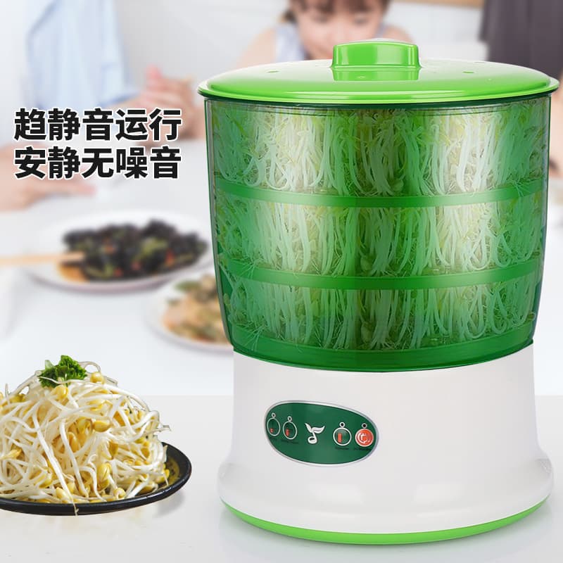 Foreign Trade Home Bean Sprout Machine, Automatic Large Capacity Sprouting Bucket, EU Standard Mung Bean Sprout Pot