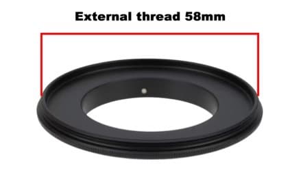 M4/3-58mm Reverse Adapter Ring, Lens Reverse Adapter Ring, Macro Shooting Adapter Ring, Suitable for EOS/M43 Camera Bodies