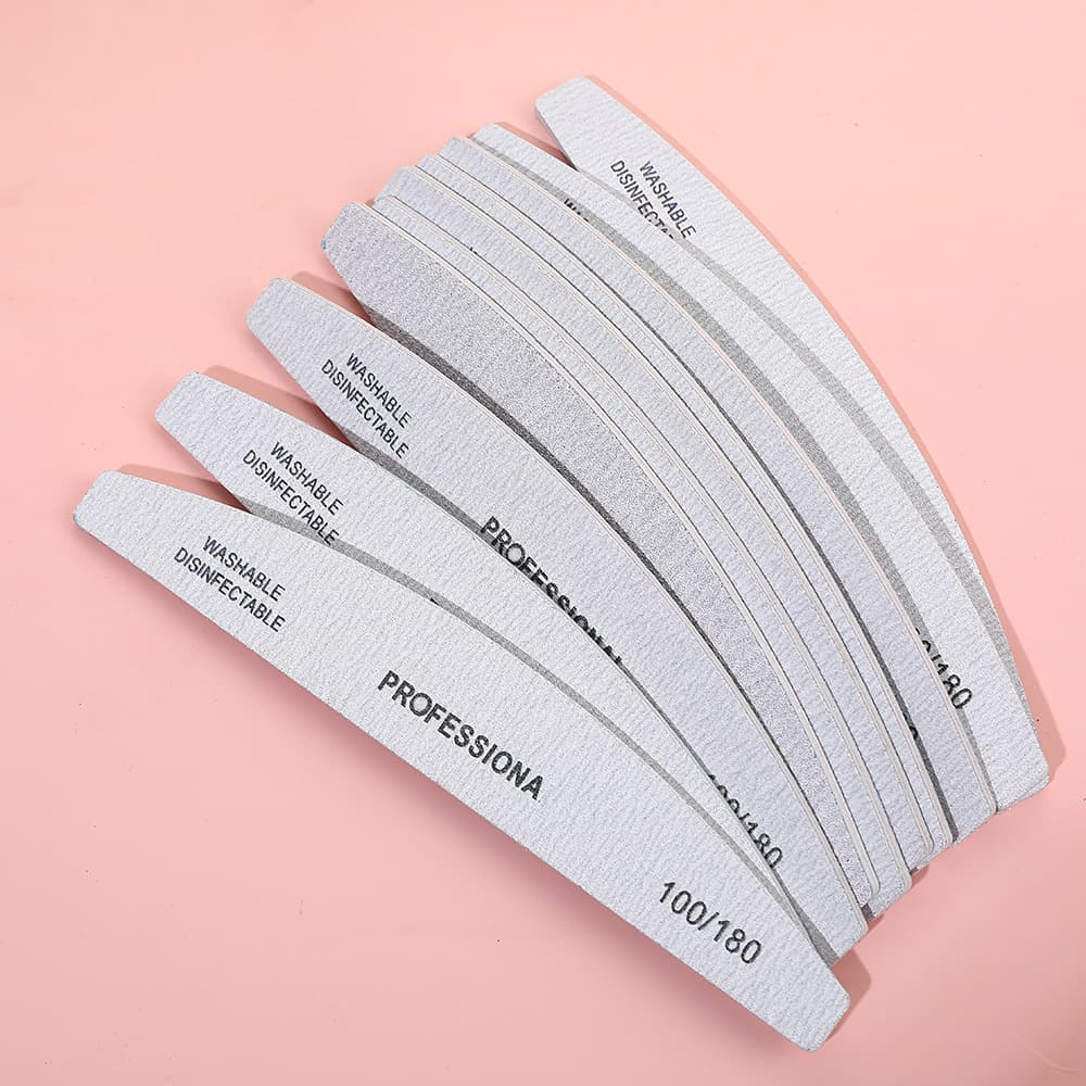 Cross-border Professional Gray White Nail File Double-Sided Coarse and Fine Nail Buffer Sanding Stick