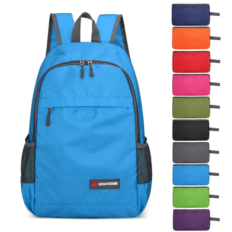 Cross-border New Foldable Outdoor Casual Backpack, Fashionable Lightweight Large Capacity Bag with Logo Printing