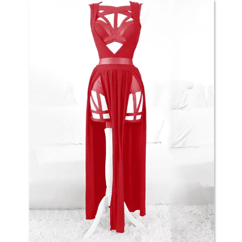 European and American style sexy lingerie strap sexy dress with chest pad beautiful gauze skirt with small vest
