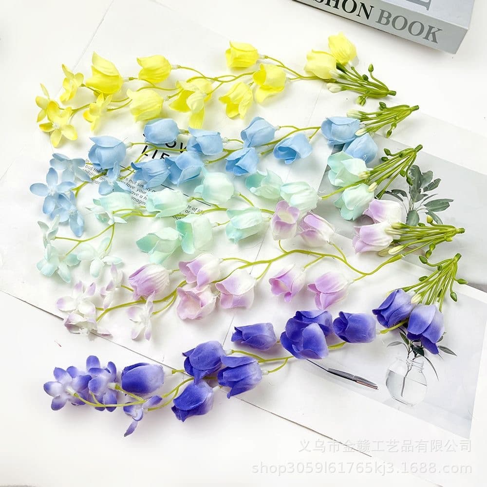 Fabric artificial flowers, fishing wind chimes, flower strings, lily of the valley souvenirs, headwear, artificial flowers, decorative flower accessories, fabric art