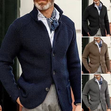 DHgate Small Batch Men's European and American Sweater Men's Casual Long Sleeve Solid Color Knitted Sweater Men's Outerwear