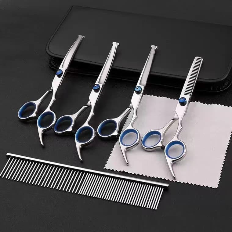 6 Inch 7 Inch Pet Safety Scissors Dog Hair Curved Scissors Professional Pet Grooming Tools Fish Mouth Cut Baby Cut