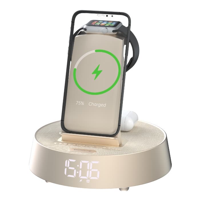 2025 New 5-in-1 Bluetooth Speaker with Phone Charging, Watch Charging, Multi-functional Wireless Charger