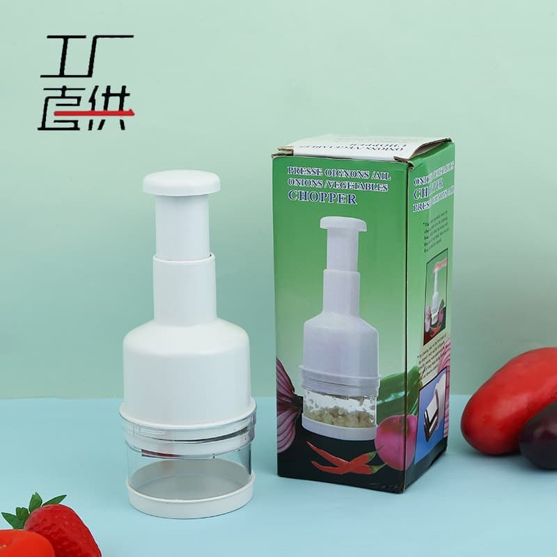 Stainless Steel Automatic Metal Garlic Press Kitchen Garlic Chopper Crusher Mincer