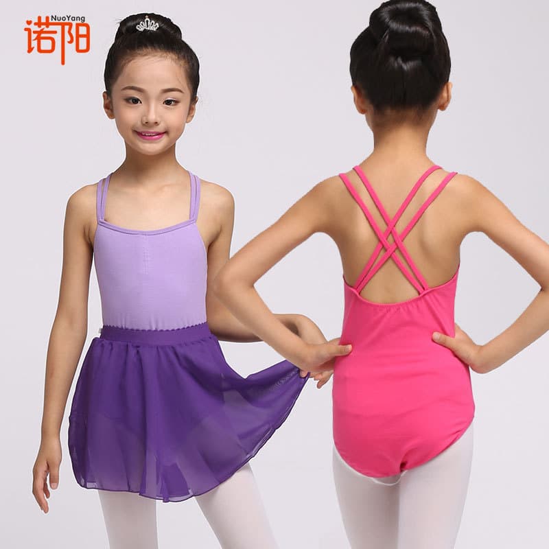 Summer Strap Children's Dancewear Girls Professional Exam Training Leotard Chinese Dance Gymnastics Suit Toddler