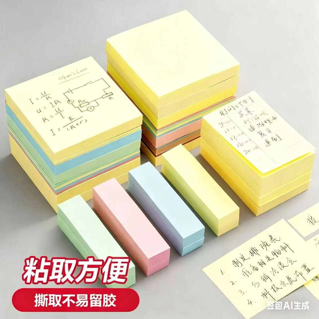 Colorful Sticky Notes for Office, Sticky Memo Pads, Student Sticky Notes, Strong Adhesive Notepads, Tearable Memo Sheets, Wholesale