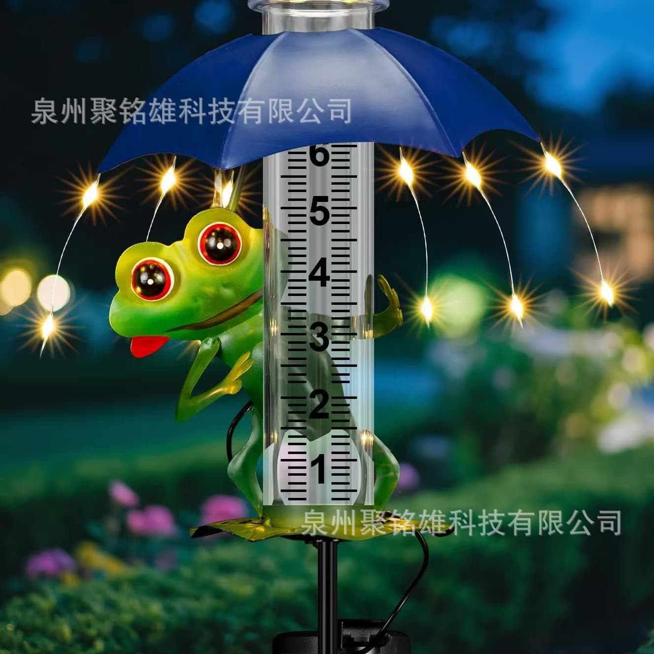 Spot new solar frog wrought iron lamp with rain gauge LED outdoor garden decorative lamp courtyard rain gauge lamp