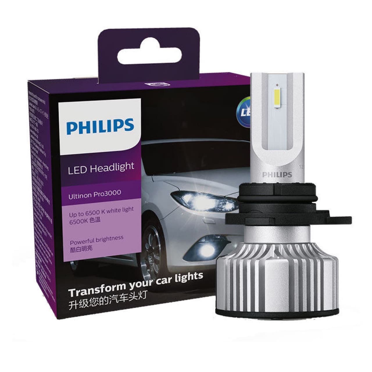 Philips LED Car Light StarLight 3000 Auto Headlight H3 11366 Low Beam High Beam Bright Light Upgrade