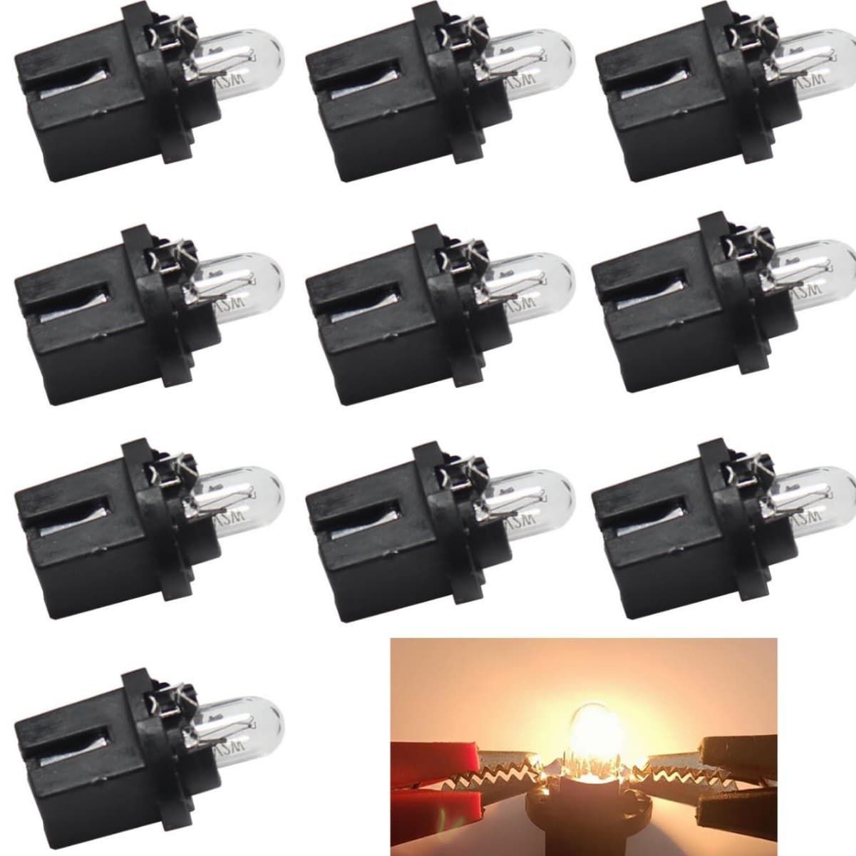 Car Instrument Panel Light T5 B8.5D Direct Plug-In Indicator Lamp Seat with Small Bubble Universal 12V Automotive Lighting