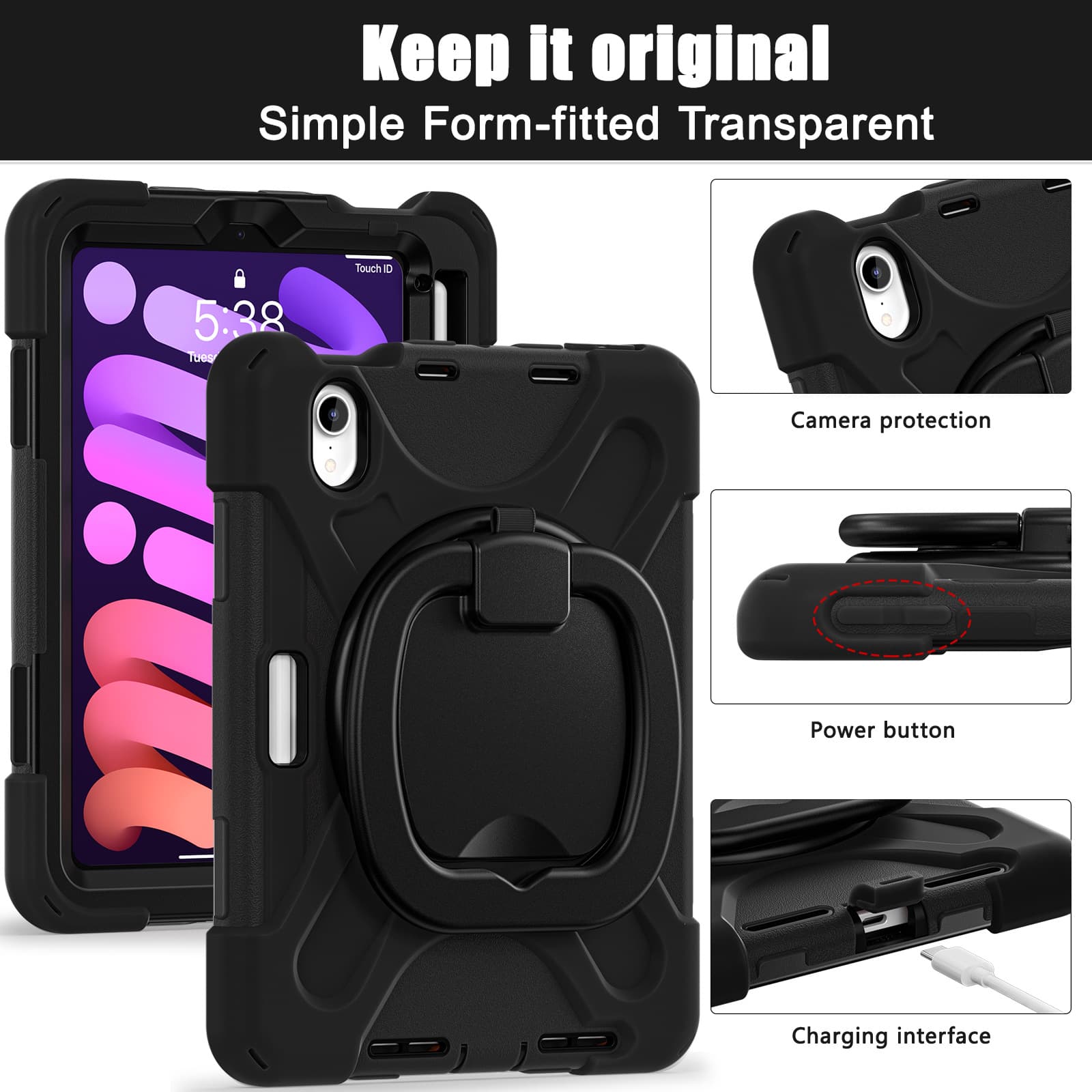 Suitable for iPad Mini6/A17Pro with Pen Slot and Full Body Protection