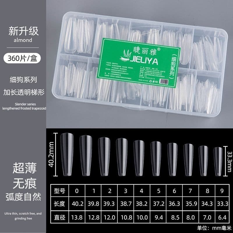 Eyelash Liya thin dog shallow half-stick trapezoidal pointed nails full and half dual-use nails for manicure