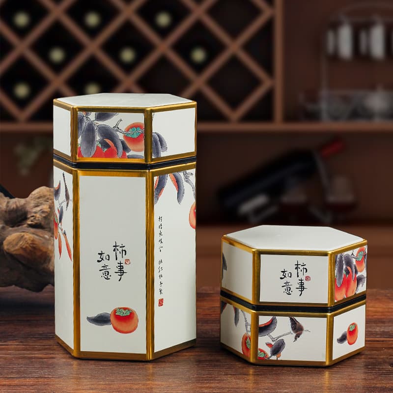 50g Trendy Chinese Style Tobacco Jar, Sealed Iron Can, Moisturizing Storage Jar, Office Accessories for Men