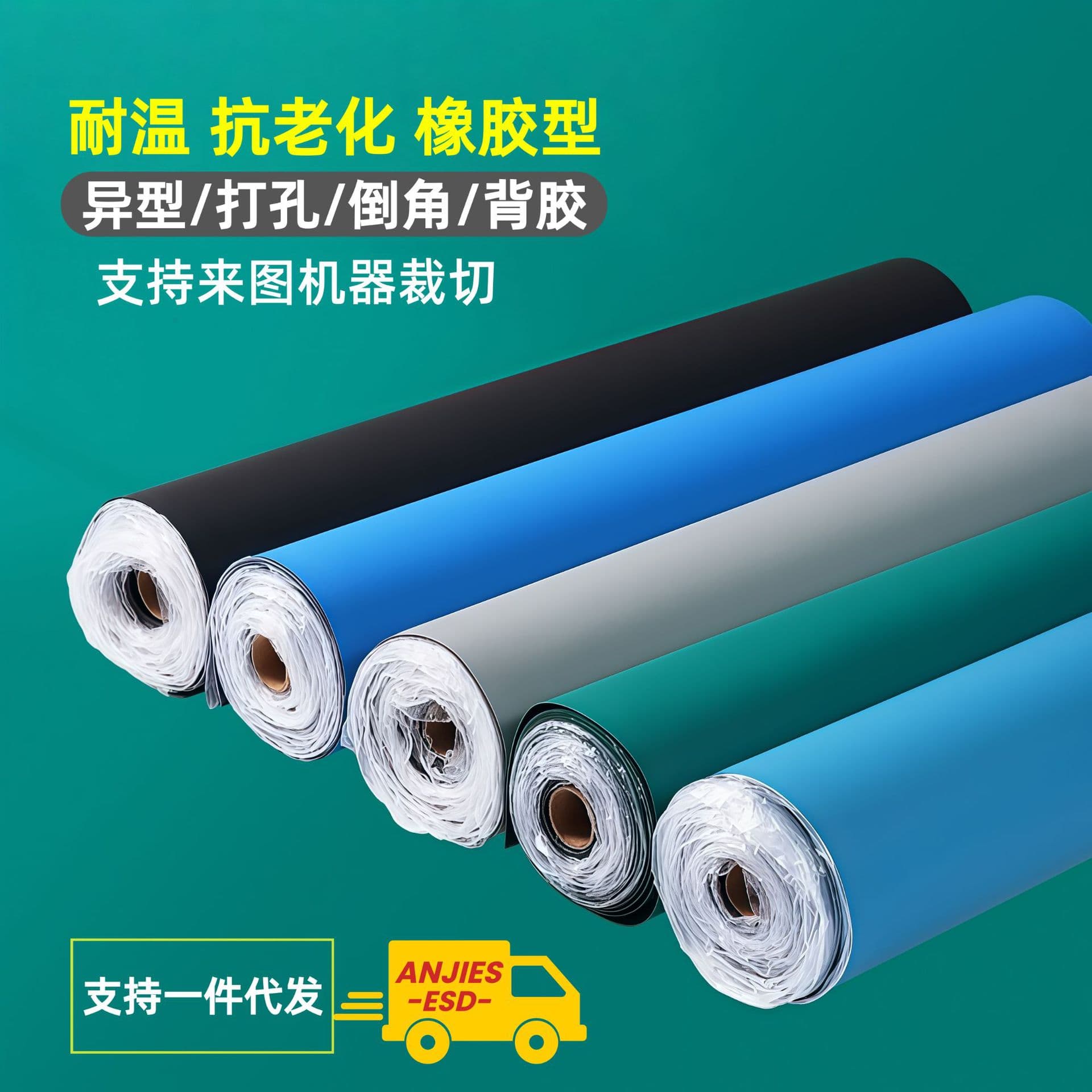 Green Anti-Static Table Mat, 2mm Electrostatic Rubber Mat for Laboratory Shelves and Assembly Line Workbenches