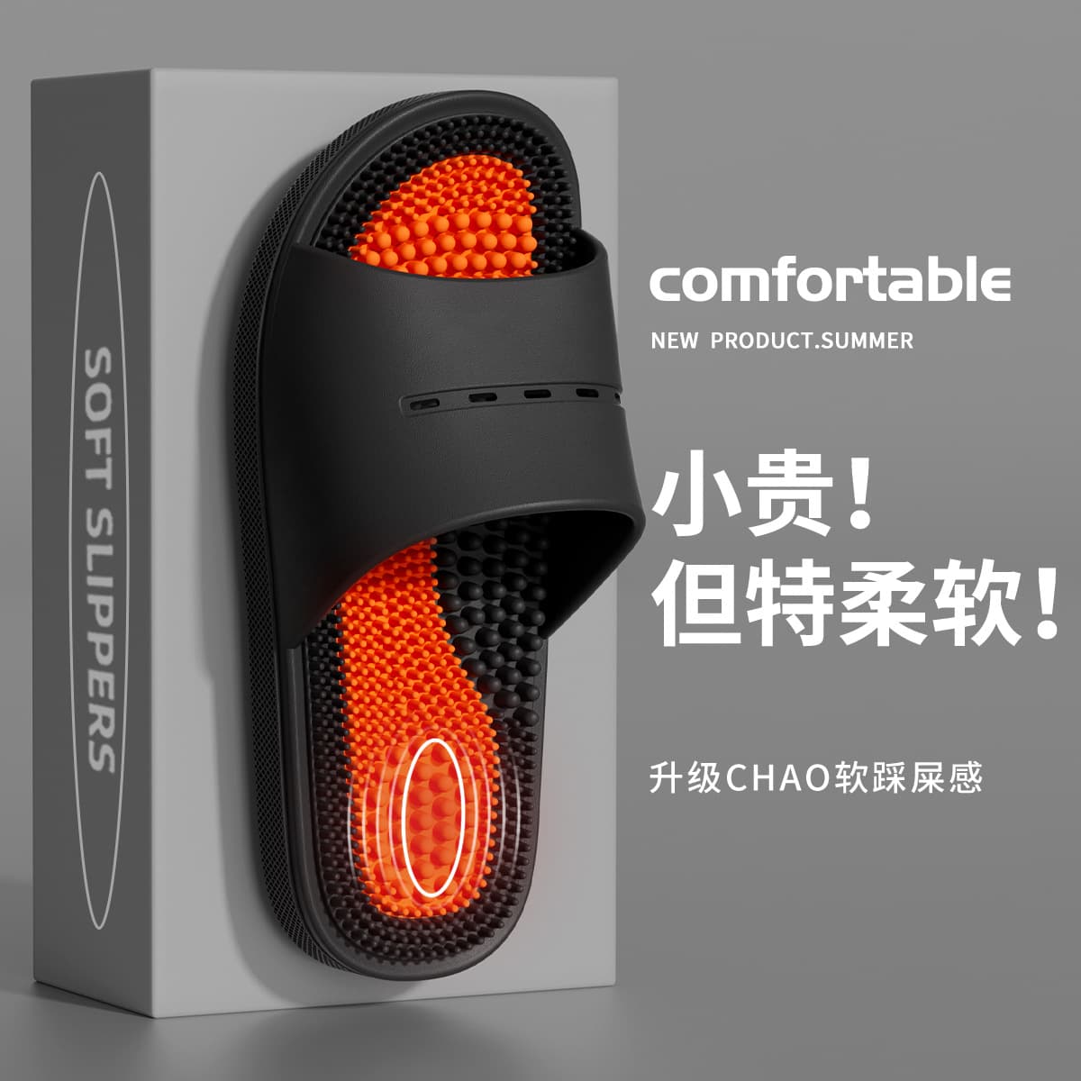 Lidani Massage Slippers for Men, Home Foot Massage, Anti-Slip Acupressure Slippers, Summer PVC Sandals