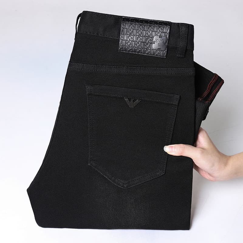 Black Gray Jeans Men's Thick Autumn Winter 2026 New Trendy European Style Versatile Stretch Slim Fit Tapered Pants