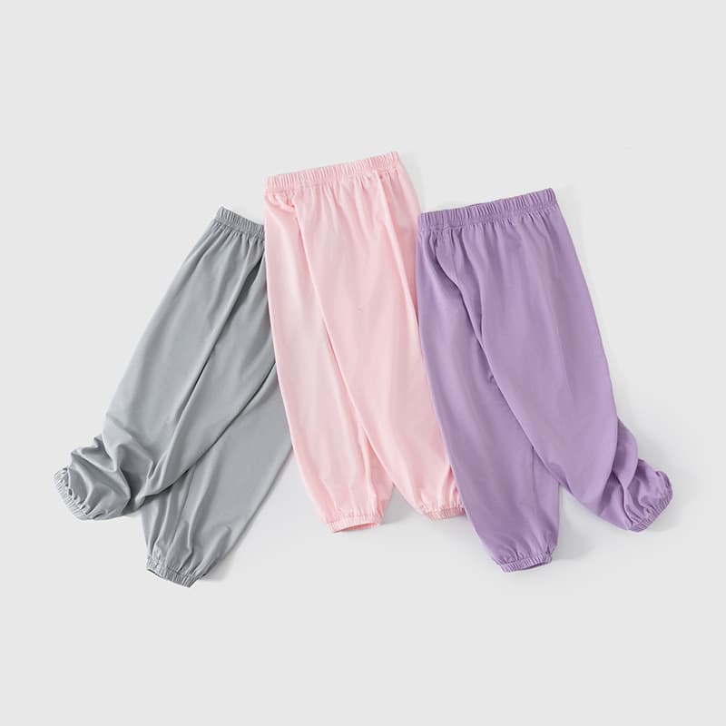Children's Summer Pants New Style Girls Pants Ice Silk Mesh Breathable Comfortable Boys Sweatpants Cuffed Girls Mosquito Repellent Pants