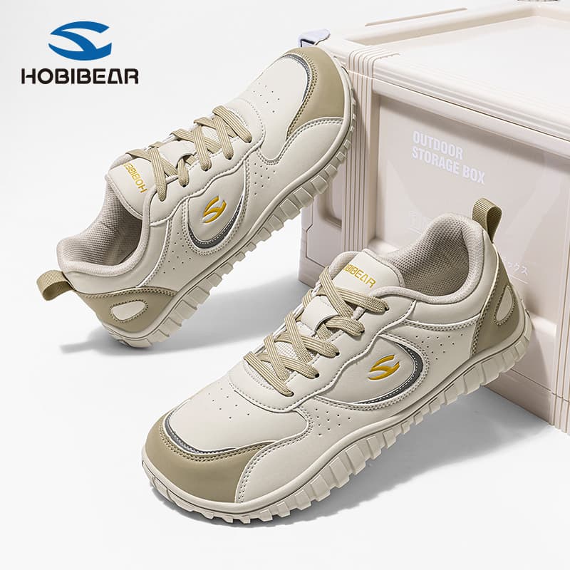 HOBIBEAR Leather Wide Toe Shoes Spring Autumn Men's Comfortable Sports Shoes Wear-resistant Barefoot Shoes Running Shoes Factory Direct