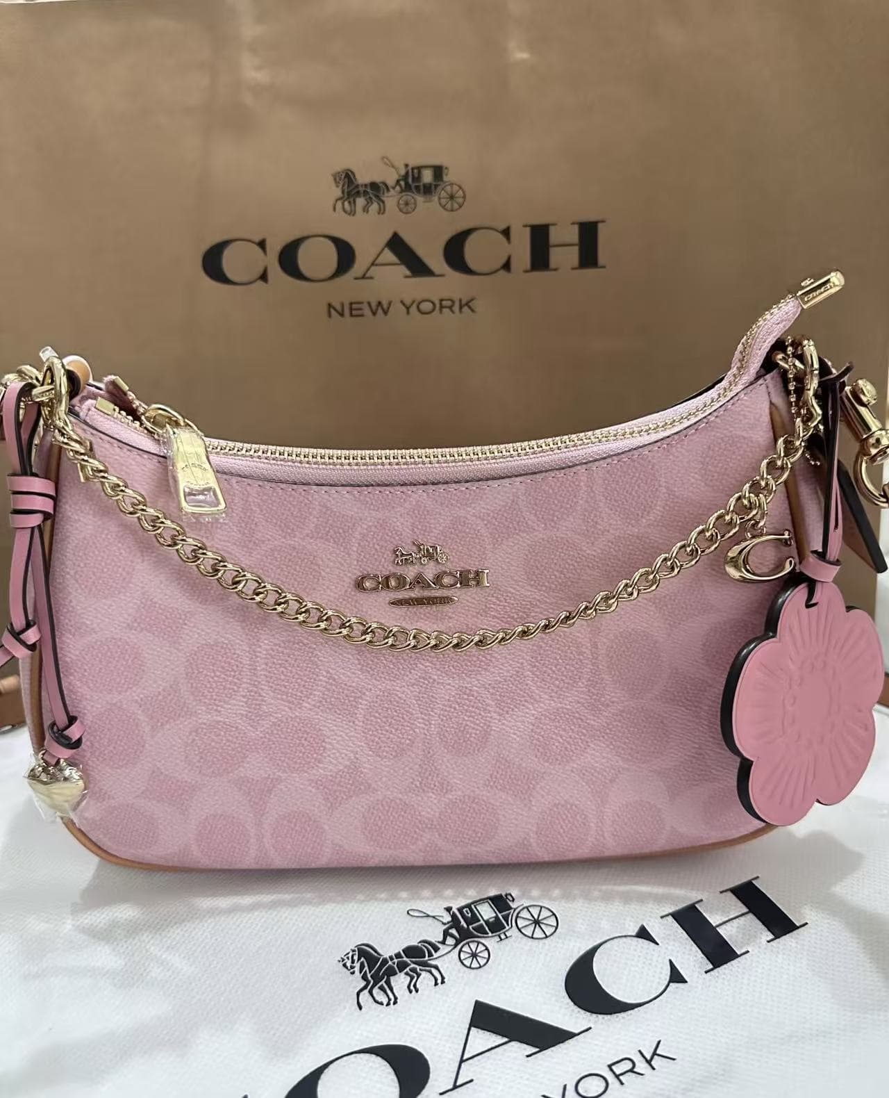 Koujia New Teri24 Underarm Bag Classic Monogram Print Mahjong Bag Commuter Versatile Crossbody Crescent Women's Bag