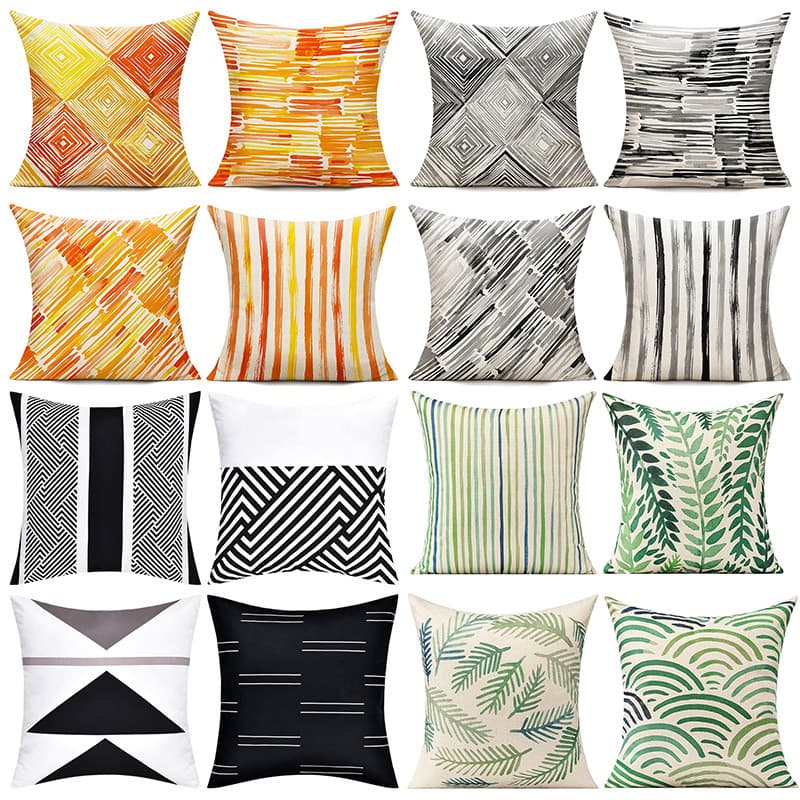 Cross-Border Summer Modern Simple Striped Linen Sofa Pillowcase Amazon Office Bedroom Bedside Pillowcase