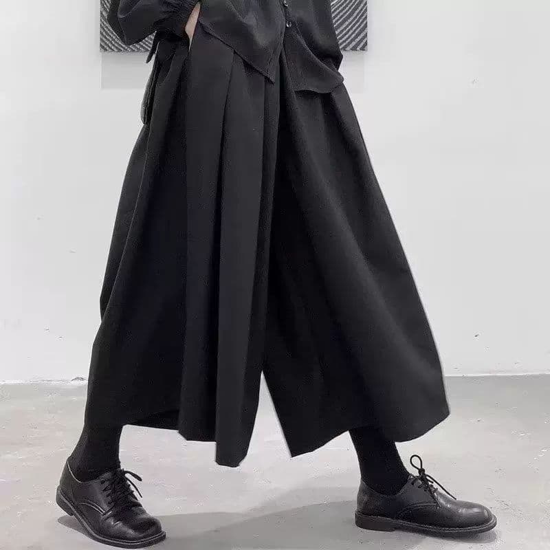 Yohji Yamamoto Dark Style Loose Wide-Leg Pants for Women Men Spring Summer Unisex Design Casual Pants Couple Skirt Pants Trendy