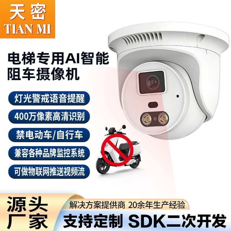 Elevator-Specific HD Smart Anti-Car Camera Intelligent Detection Dome AI Camera Electric Vehicle Recognition System