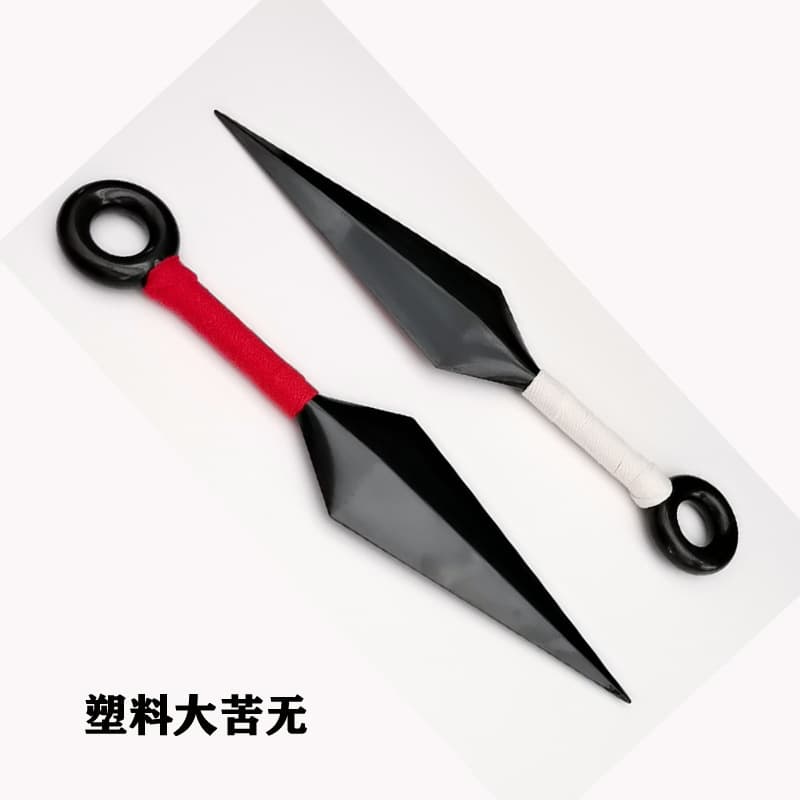 Anime Peripheral Leaf Village Plastic Kunai Dart Set Shuriken Fourth Generation Red Ring In Stock Wholesale
