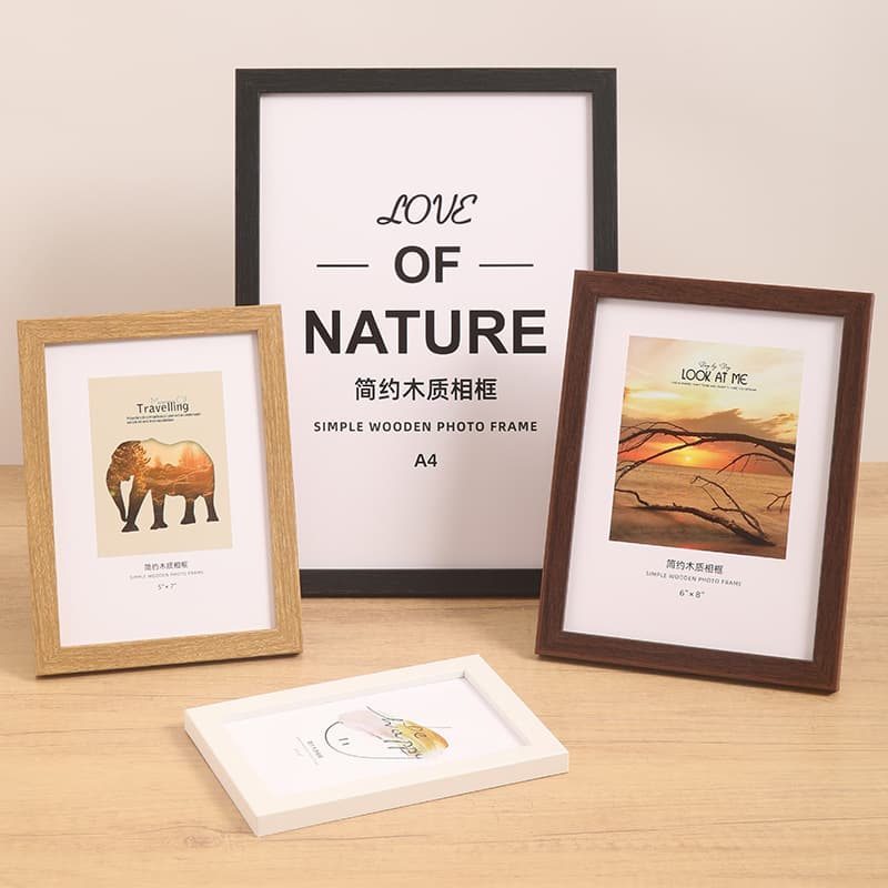 Wooden Picture Frame, 6-inch Tabletop Frame, 10-inch Horizontal Frame, A4 Puzzle Frame, Canvas Frame, Wall-Mounted Photo Frame