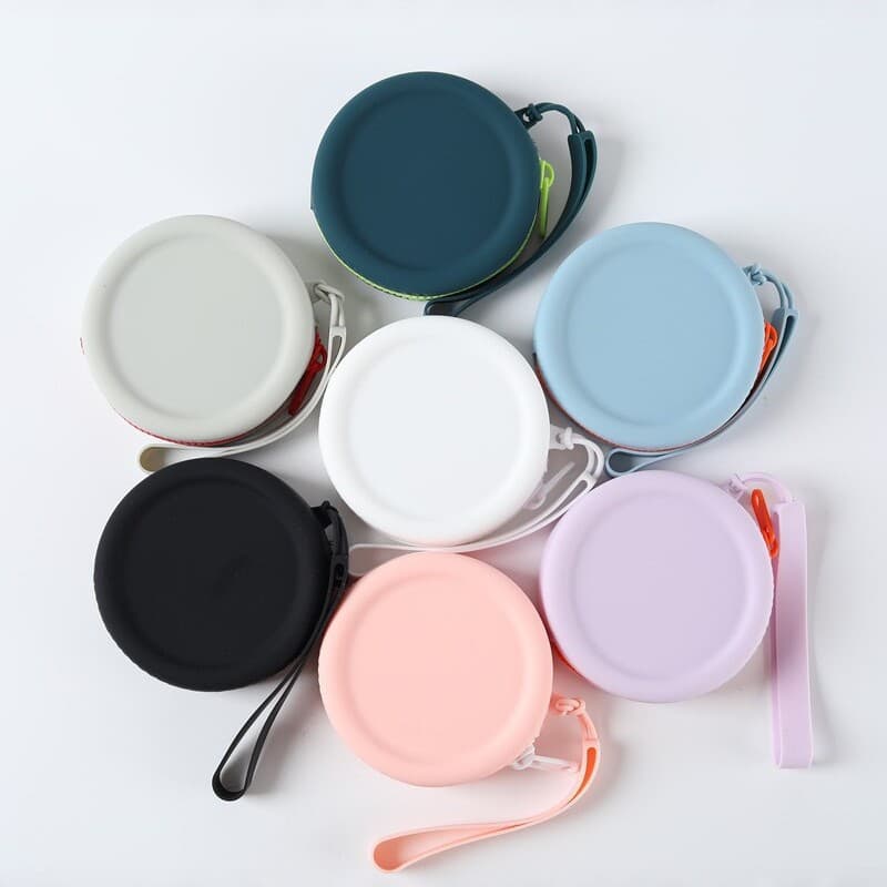 Silicone Coin Purse Portable Storage Bag Waterproof Cosmetic Bag Earphone Lipstick Data Cable Zipper Silicone Bag Toiletry Bag