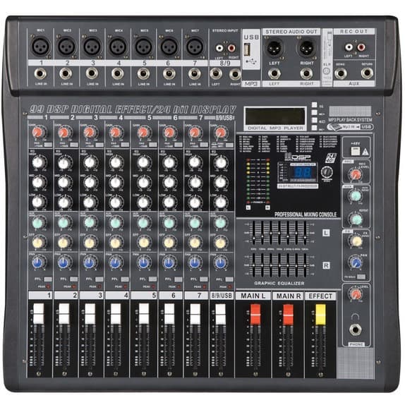 Digital Audio Mixer 16-Channel USB DSP Performance Stage KTV with Bluetooth DJ Mixer