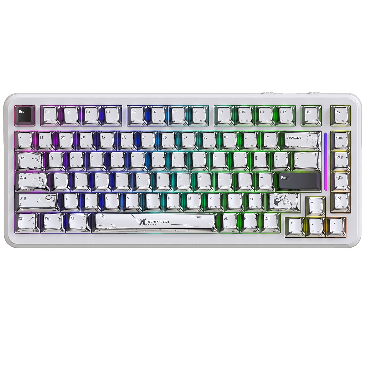 ATTACKSHARK X82 PRO Tri-Mode RGB Magnetic Axis Mechanical Keyboard 8K Wireless Bluetooth Keyboard