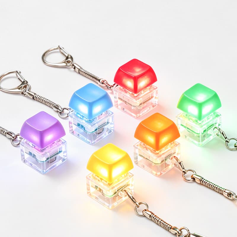 Cross-border Tetris decompression artifact key cap tester luminous keychain pendant KeyRing