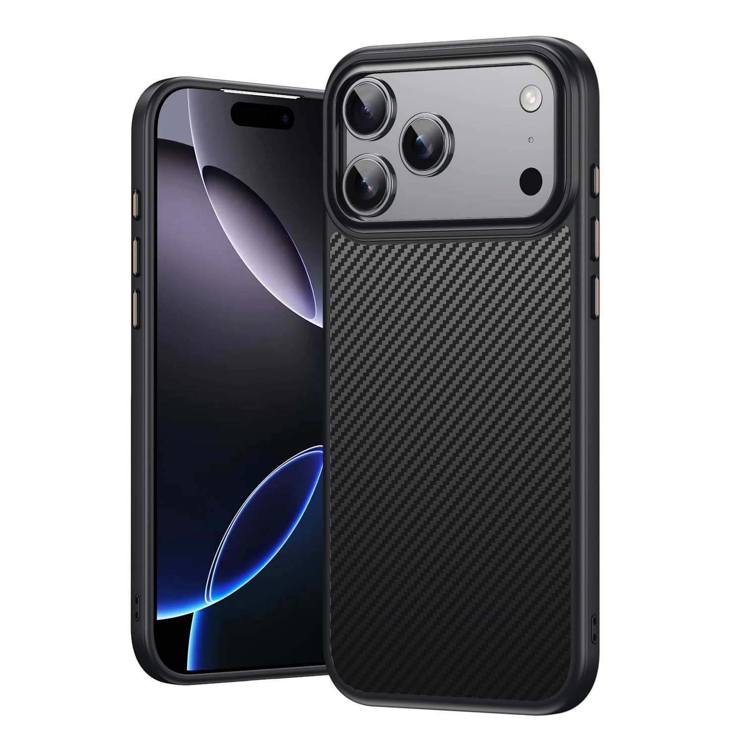 New Cross-Border Compatible Apple 18 Magnetic Protective Case Carbon Fiber Texture Skin-Feel iPhone 17 Pro Max Phone Cover