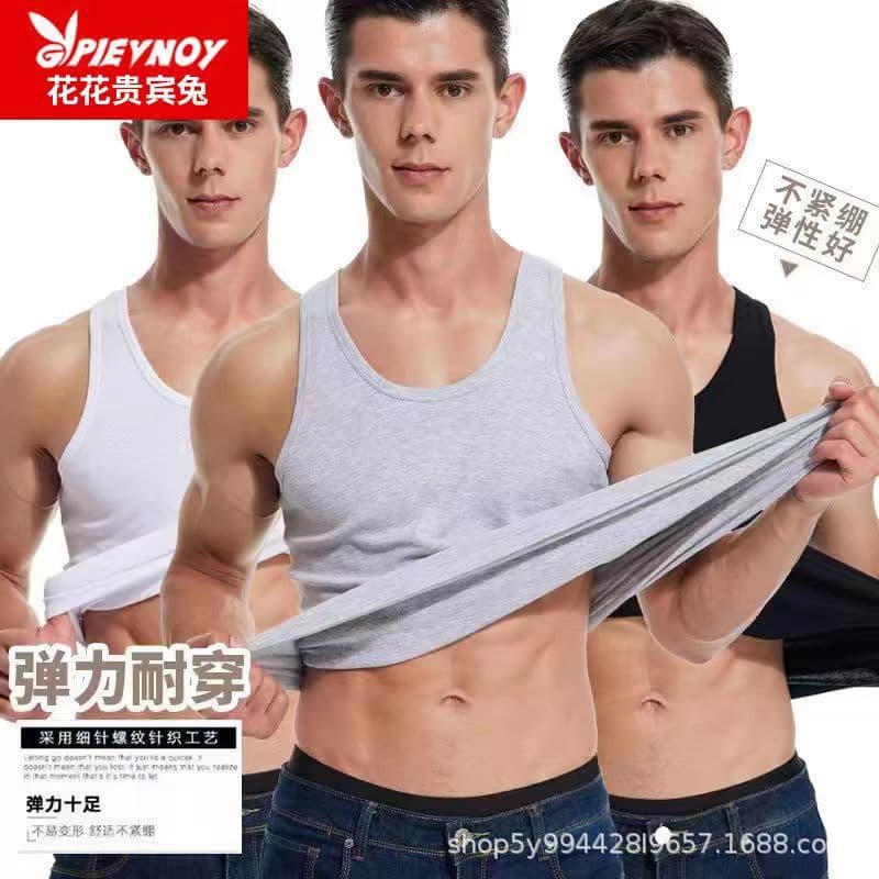 Men's Cotton Vest Summer Youth Sports Fitness Sleeveless Stretch Undershirt Full Cotton Undershirt Drop Shipping