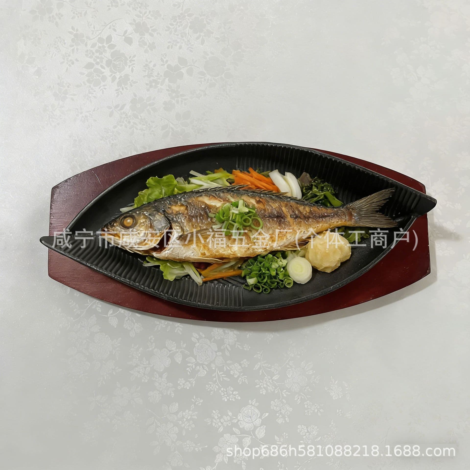 Fish-shaped Cast Iron Grill Pan, BBQ Grill Pan, Korean BBQ Spotted Fish Grill Pan, Meat Grill Pan
