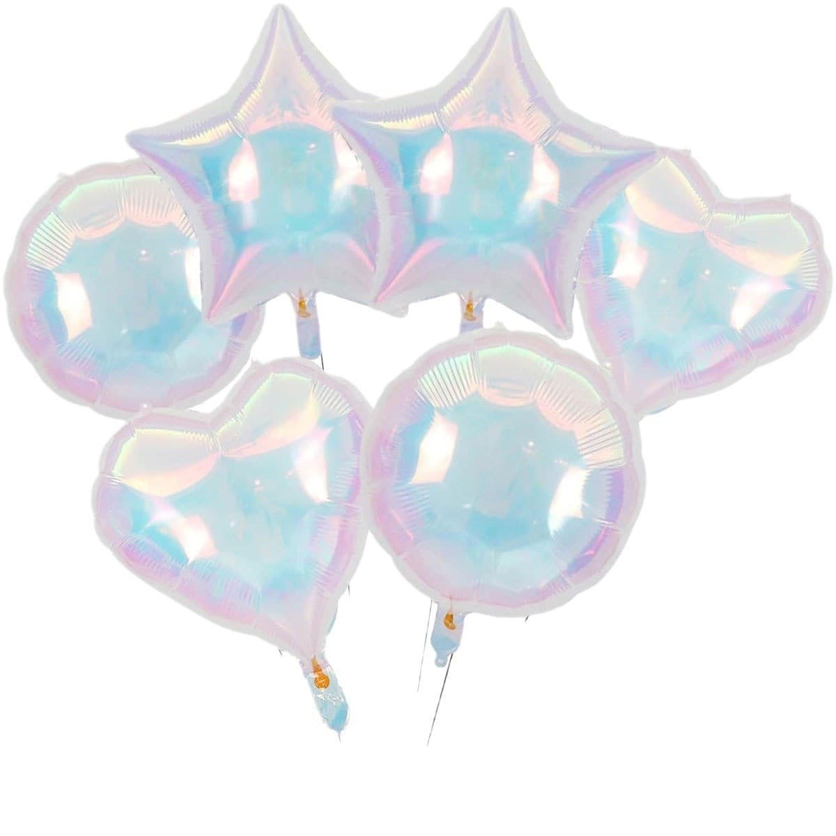 Cross-border heart five-pointed star aluminum foil balloon butterfly colorful love aluminum film ball floating birthday party decoration balloon