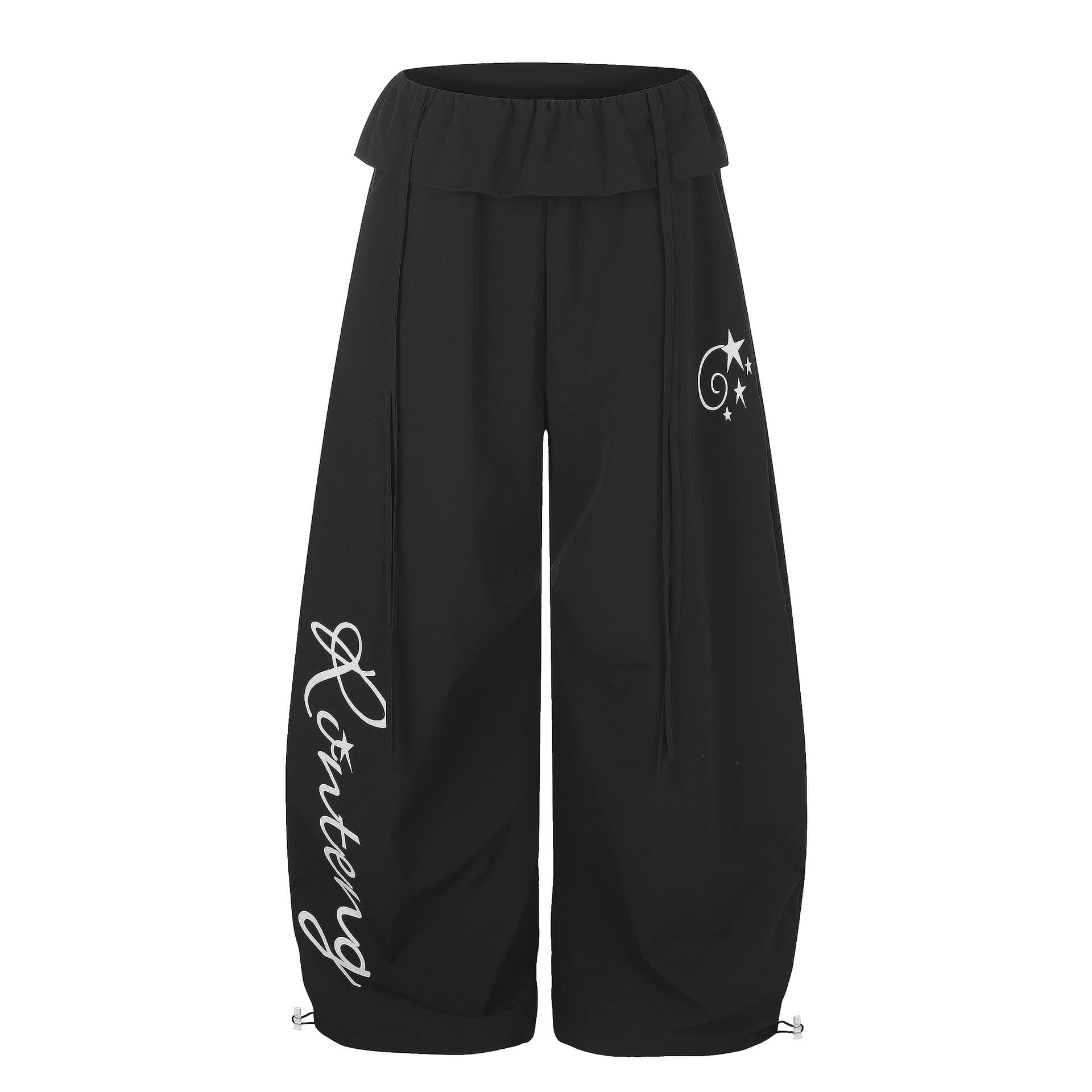 Zongchi Clothing American Retro Streetwear Letter Print Unisex Summer Loose Slimming Casual Wide-Leg Pants